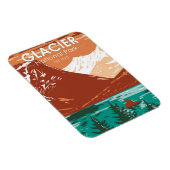 Glacier Nationalpark Montana Vintag Magnet (Rechte Seite)
