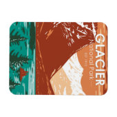 Glacier Nationalpark Montana Vintag Magnet (Horizontal)