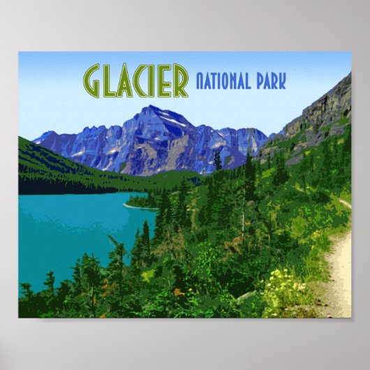 Glacier Nationalpark Montana Vintag Poster (Vorne)