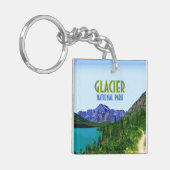 Glacier Nationalpark Montana Vintag Schlüsselanhänger (Vorderseite links)