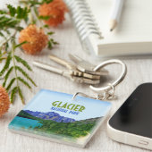 Glacier Nationalpark Montana Vintag Schlüsselanhänger (Vorderseite rechts)