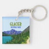 Glacier Nationalpark Montana Vintag Schlüsselanhänger (Rückseite)