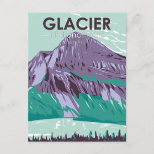 Glacier Nationalpark Montana Vintager See Postkarte