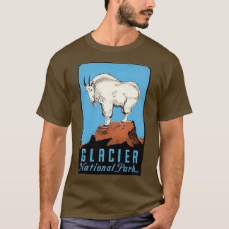 Glacier Nationalpark Montana Vintages Tal T-Shirt