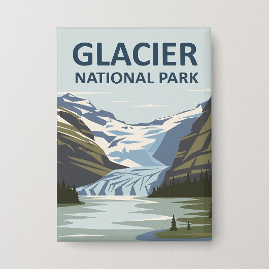 Glacier Nationalpark Reisen Button (Vorderseite)