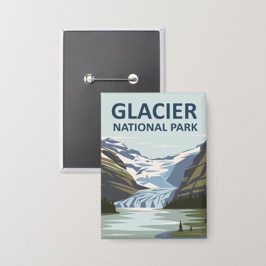 Glacier Nationalpark Reisen Button (Vorderseite/Rückseite)