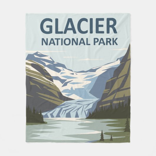 Glacier Nationalpark Reisen Fleecedecke (Vorderseite)
