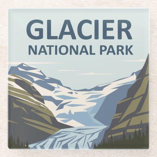 Glacier Nationalpark Reisen Glasuntersetzer (Vorderseite)