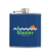 Glacier Nationalpark Retro Flachmann (Vorderseite)