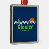 Glacier Nationalpark Retro Ornament Aus Metall (Rechts)