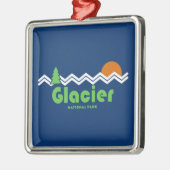 Glacier Nationalpark Retro Ornament Aus Metall (Links)