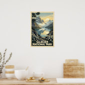 Glacier-Nationalpark Retro Poster (Küche)