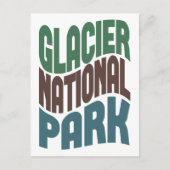 Glacier Nationalpark Retro Wave Postkarte (Vorderseite)
