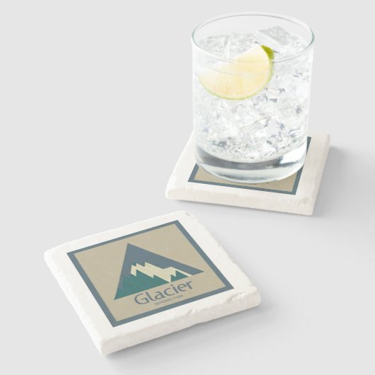 Glacier Nationalpark Rustikal Steinuntersetzer (Seitenansicht)