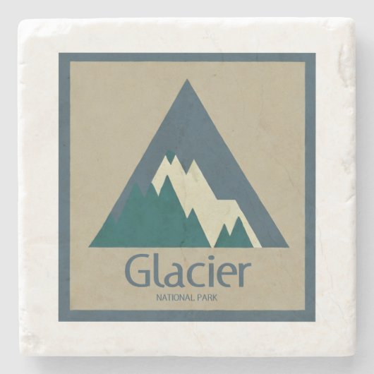 Glacier Nationalpark Rustikal Steinuntersetzer (Vorderseite)