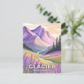 Glacier-Nationalpark | Spring Lavendel Watercolor Postkarte (Stehend Vorderseite)