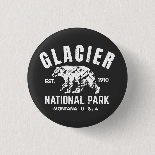 Glacier-Nationalpark USA Montana Button (Vorderseite)