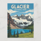 Glacier Nationalpark Vintag Postkarte (Vorderseite)