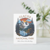 Glacier Nationalpark Vintag Sunset Postcard Postkarte (Stehend Vorderseite)