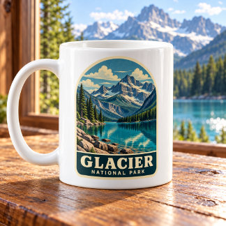 Glacier-Nationalpark Vintage Bergsee Kaffeetasse