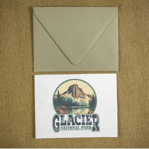 Glacier Nationalpark Vintage Postkarte