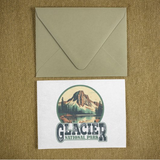 Glacier Nationalpark Vintage Postkarte