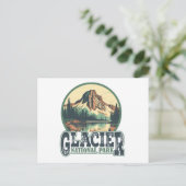 Glacier Nationalpark Vintage Postkarte (Stehend Vorderseite)
