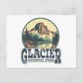Glacier Nationalpark Vintage Postkarte (Vorderseite)