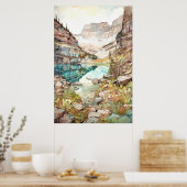 Glacier Nationalpark Watercolor Poster (Küche)