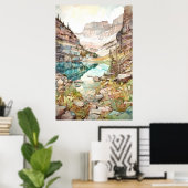 Glacier Nationalpark Watercolor Poster (Heimbüro)