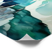 Glacier Nationalpark Watercolor Poster (Ecke)