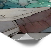 Glacier Nationalpark Watercolor Poster (Ecke)