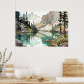 Glacier Nationalpark Watercolor Poster (Küche)