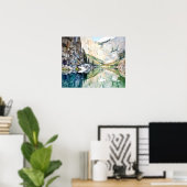 Glacier Nationalpark Watercolor Poster (Heimbüro)