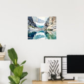 Glacier Nationalpark Watercolor Poster (Heimbüro)