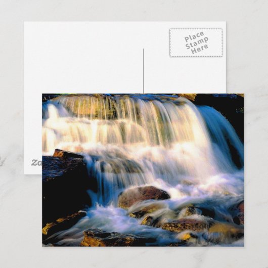 Glacier Nationalpark Waterfall Postkarte (Vorne/Hinten)