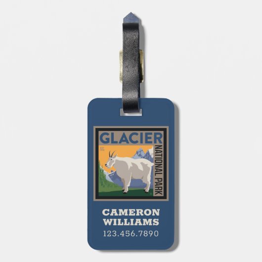 Glacier-Nationalpark | Ziege Gepäckanhänger (Rückseite vertikal)