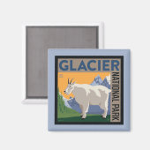 Glacier-Nationalpark | Ziege Magnet (Vorderseite/Rückseite)