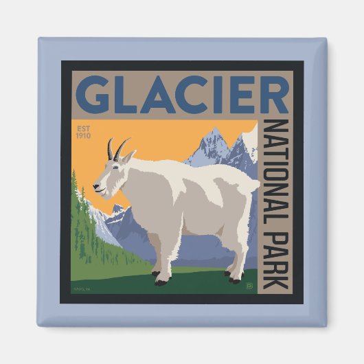 Glacier-Nationalpark | Ziege Magnet (Vorne)
