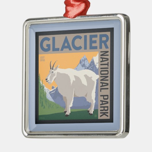 Glacier-Nationalpark | Ziege Ornament Aus Metall (Links)