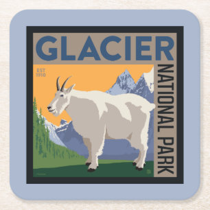 Glacier-Nationalpark Ziege Rechteckiger Pappuntersetzer
