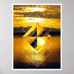 Glacier NP Geometric Poster