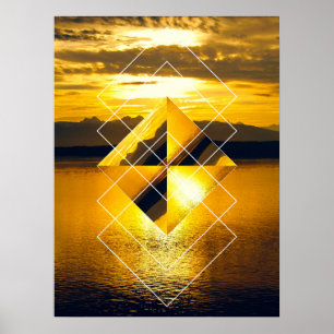 Glacier NP Geometric Poster
