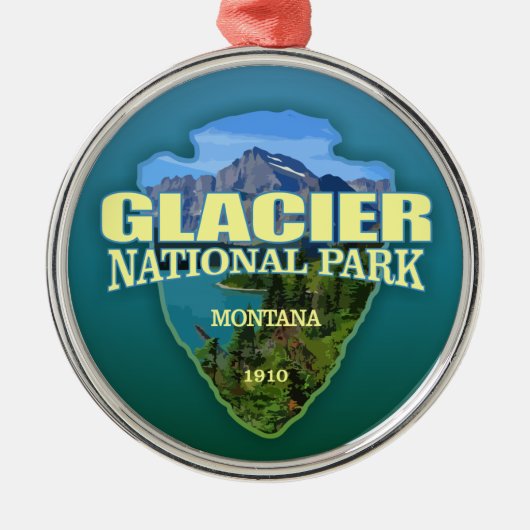 Glacier NP (Pfeilspitzen) Ornament Aus Metall (Vorne)
