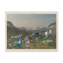 Glacier NP Vintag Style Postkarte