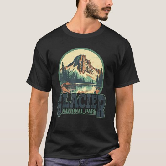 Glacier Park Montana Exploring US Outdoor National T-Shirt (Vorderseite)