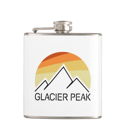Glacier Peak Washington Retro Flachmann (Vorderseite)