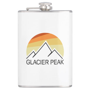 Glacier Peak Washington Retro Flachmann