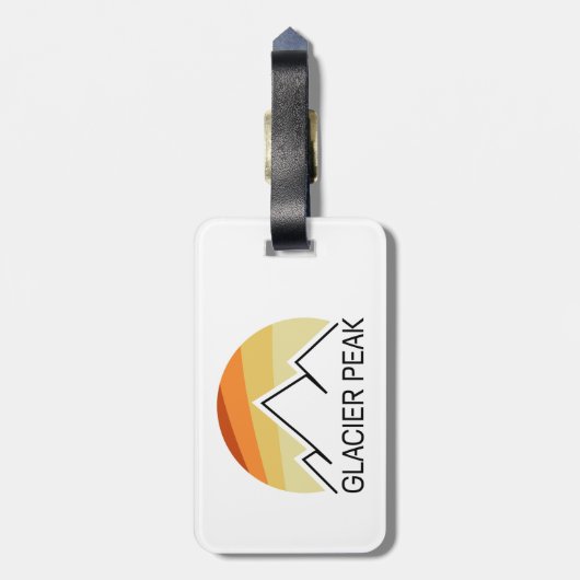 Glacier Peak Washington Retro Gepäckanhänger (Rückseite vertikal)