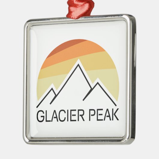 Glacier Peak Washington Retro Ornament Aus Metall (Links)